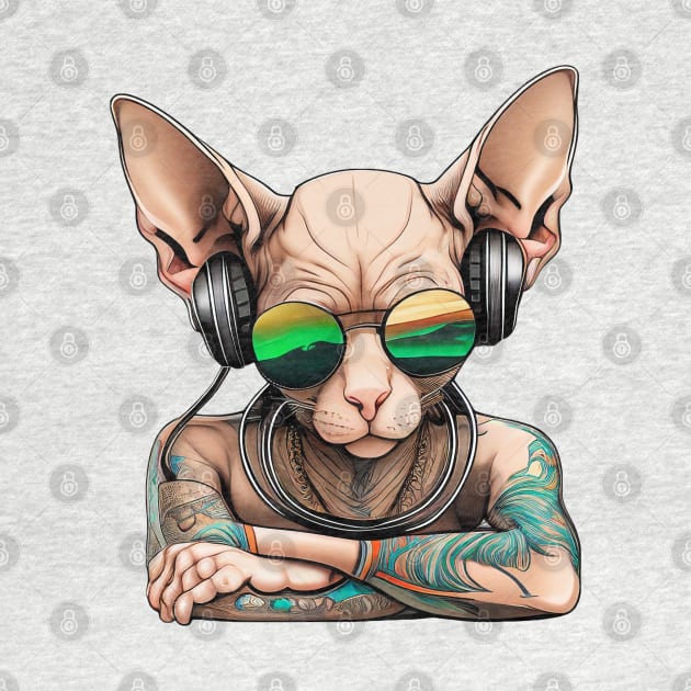 Dj Sphynx Cat by ZUCCACIYECIBO